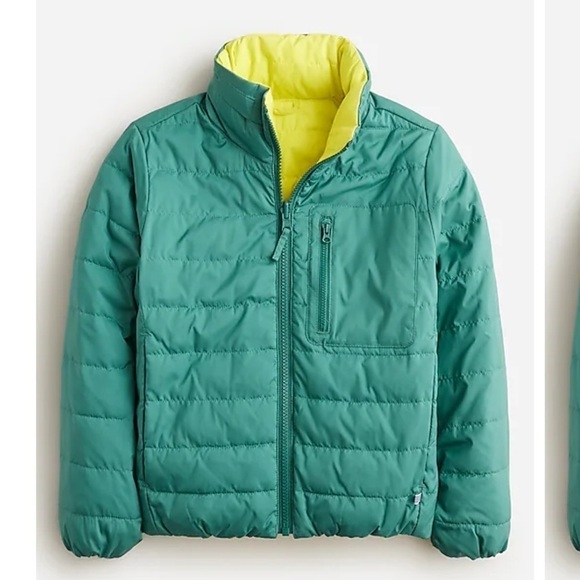 J. Crew KID by crewcuts reversible puffer coat BS610 M 8 9